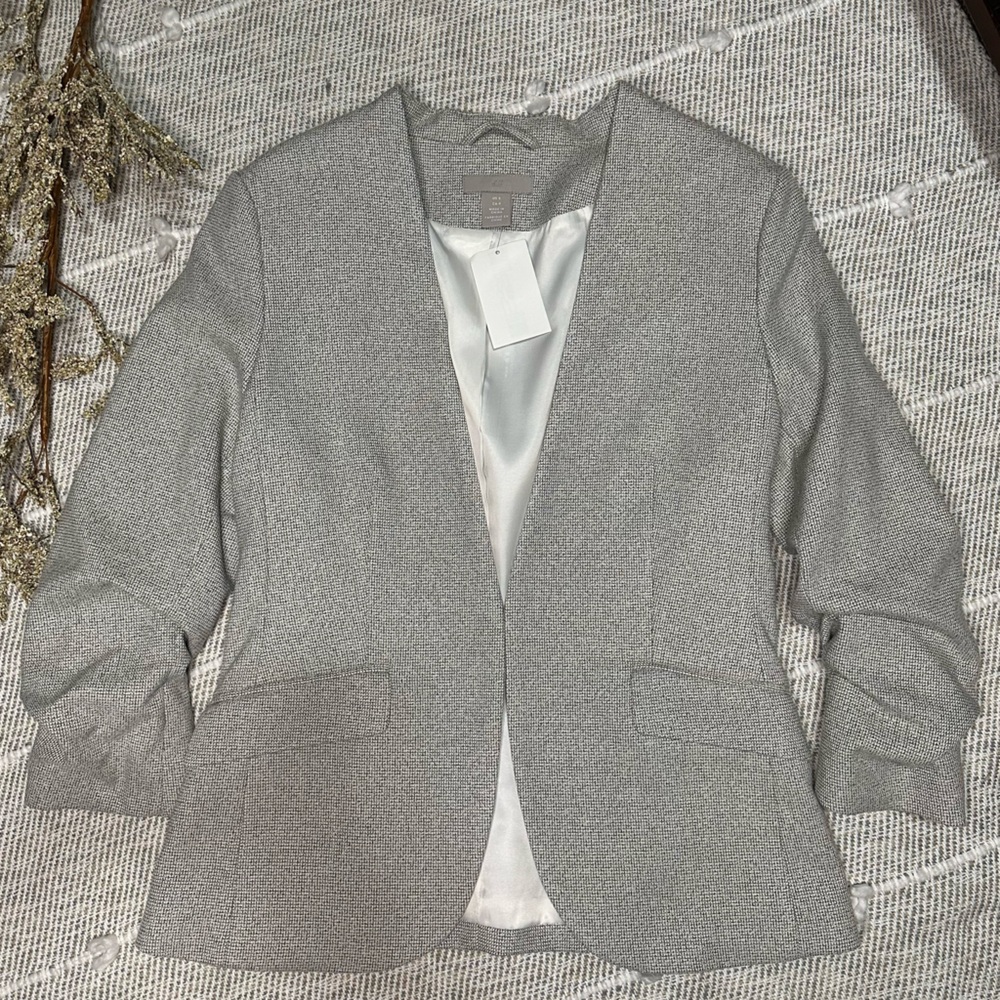 H&M gathered-sleeve blazer